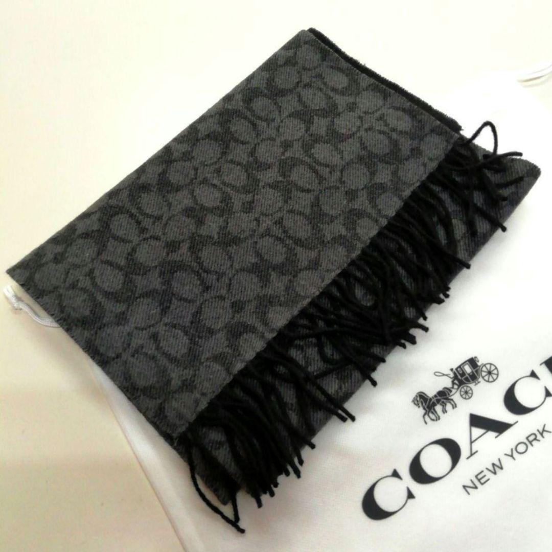 ★新品タグ付き★COACH(コーチ)★シグネチャースカーフマフラーカシミヤ混