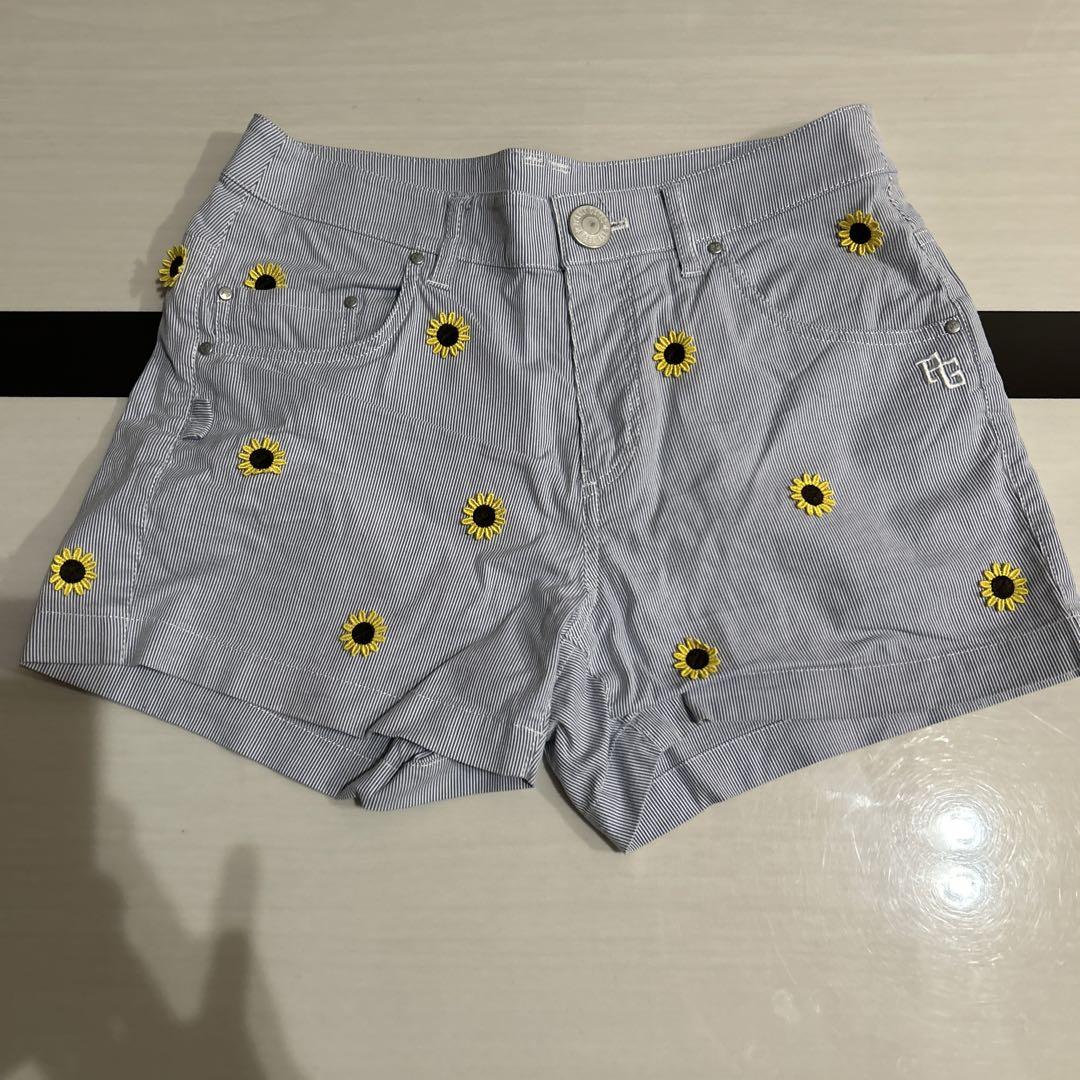 パーリーゲイツノースリーブシャツ ショートパンツ　セット　ひまわり