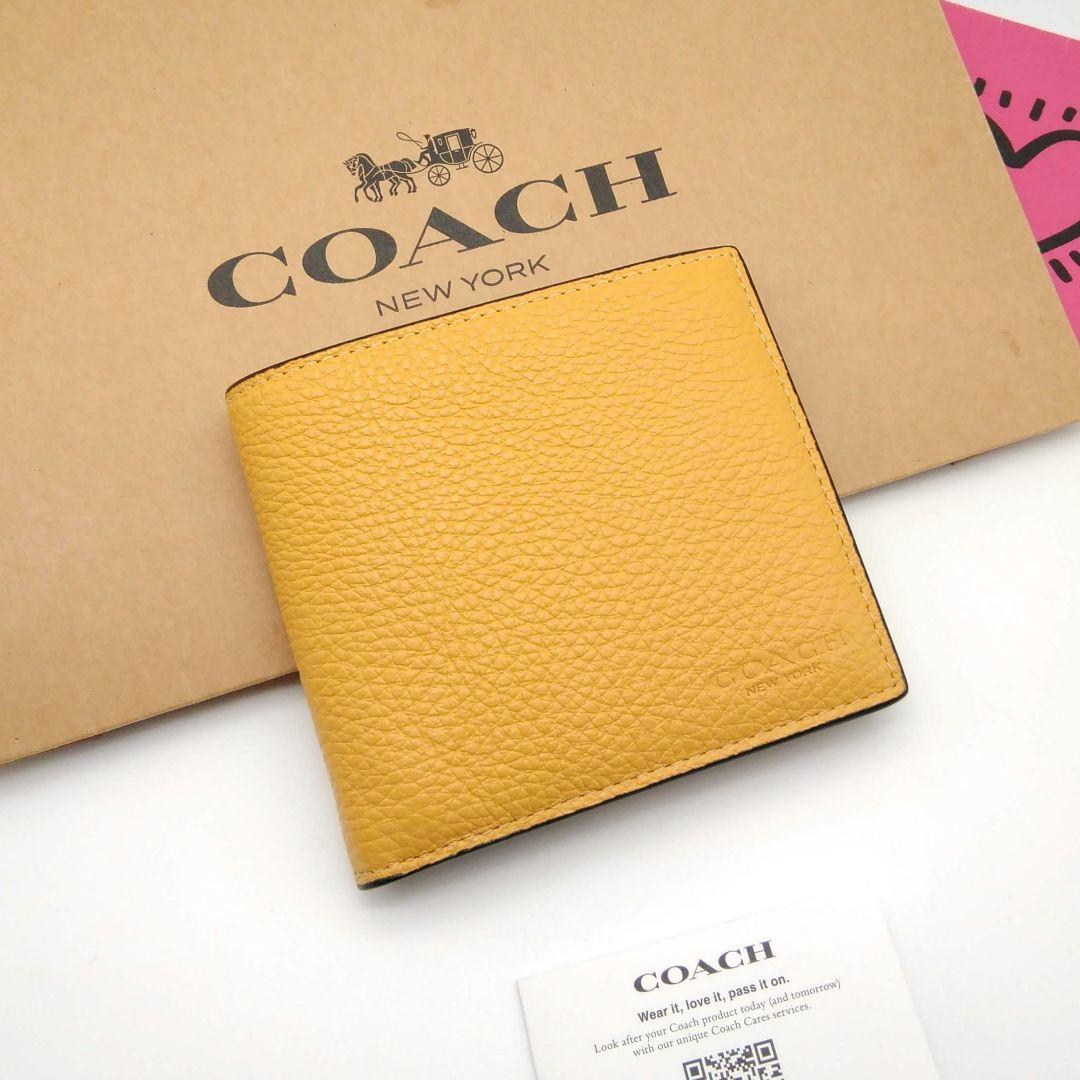 新作　新品　COACH　折り財布　マネークリップ　メンズ　人気の小銭入れ付き 新品 COACH マネークリップ 折り財布 メンズ 人気の小銭入れ付き