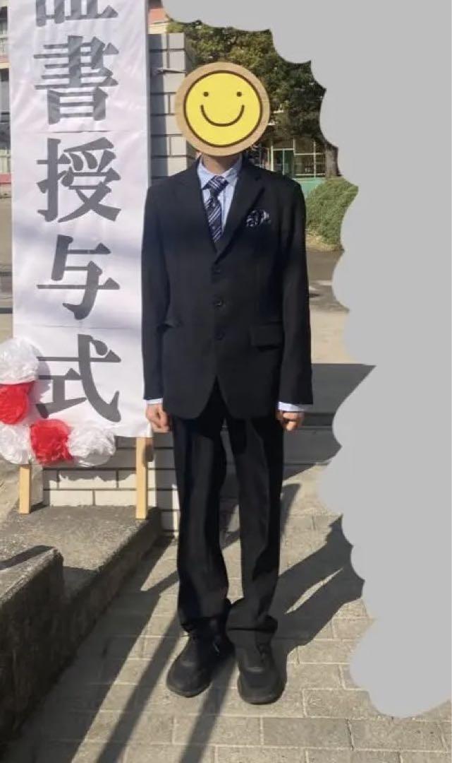 着画あり☆フォーマルスーツ☆男の子☆150☆ブラック☆卒服☆細身☆男児☆卒業式