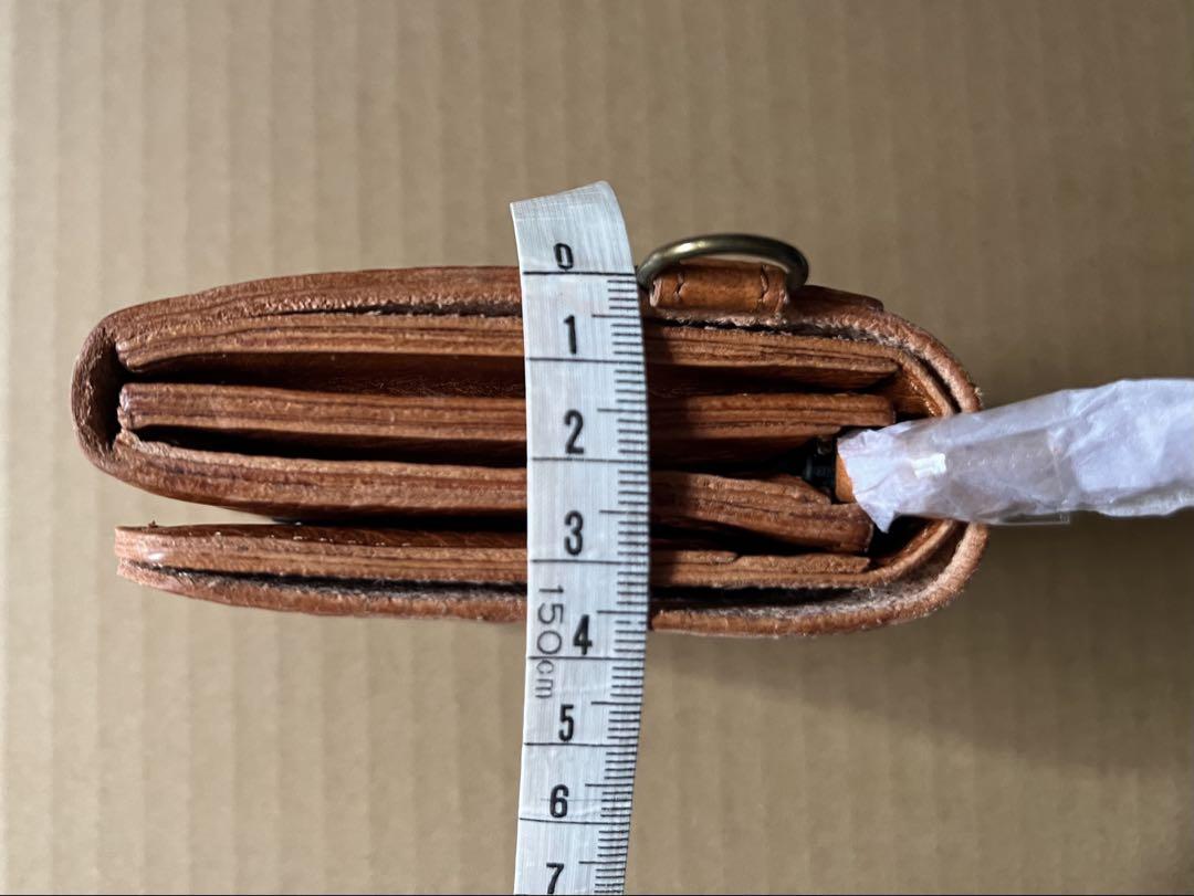無印良品★札入れ/ウォレット/財布 ヌメシュリンク革 キャメル色