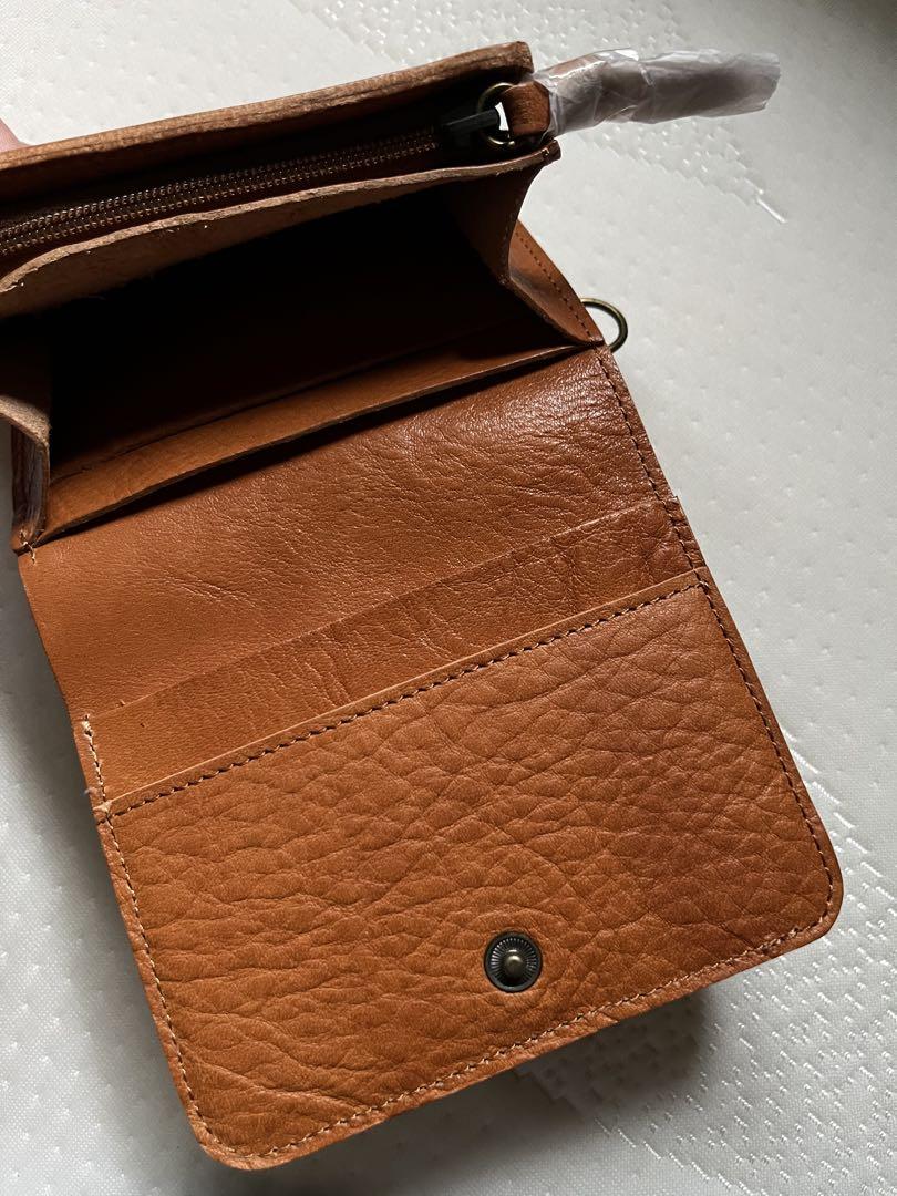 無印良品★札入れ/ウォレット/財布 ヌメシュリンク革 キャメル色