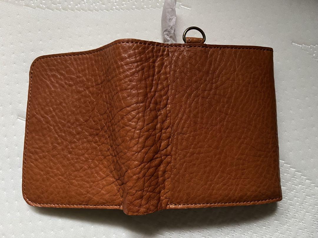 無印良品★札入れ/ウォレット/財布 ヌメシュリンク革 キャメル色