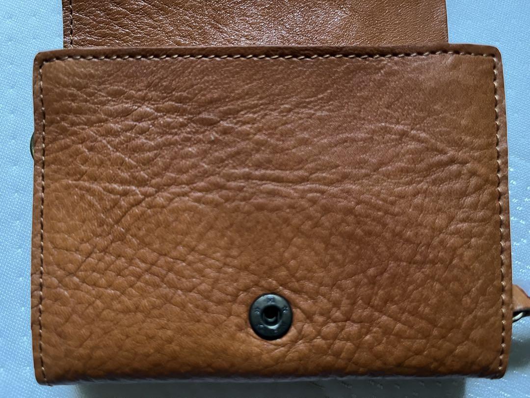 無印良品★札入れ/ウォレット/財布 ヌメシュリンク革 キャメル色