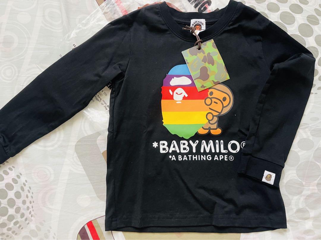 【新品】BAPE KIDS ブラック 120 長袖　黒　Tシャツ キャラクタートップス