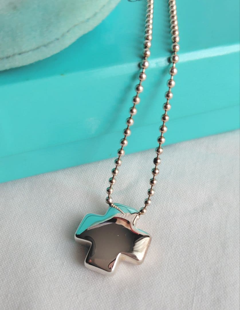 ティファニー ローマンクロスネックレス ボールチェーン シルバー925TIFFANY