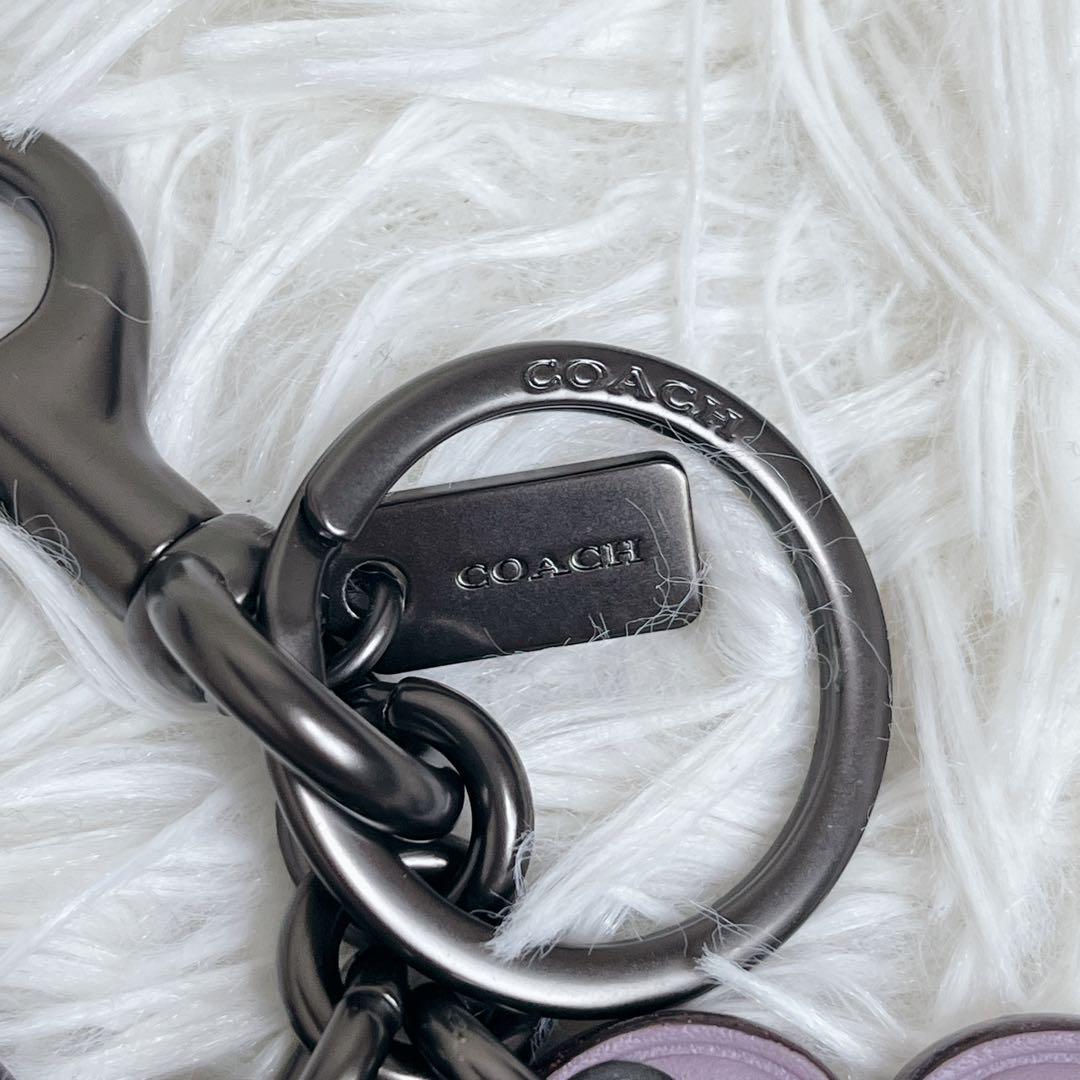 全国総量無料で 極美品 COACH ハート キーリング キーホルダー レザー スタッズ 小物