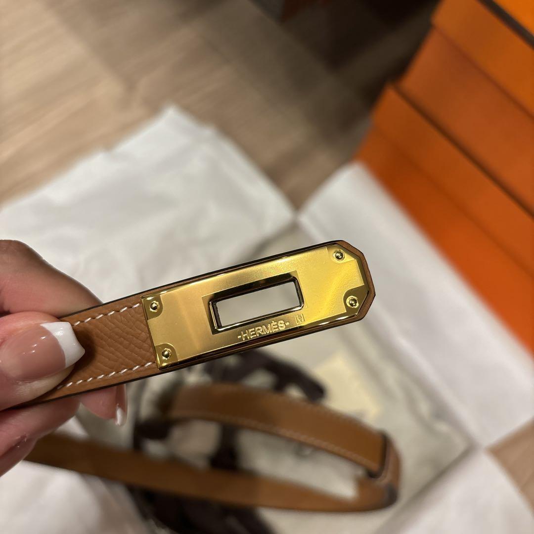 新品未使用エルメス ケリーベルト エプソン ゴールド ゴールド金具 W刻印 新品