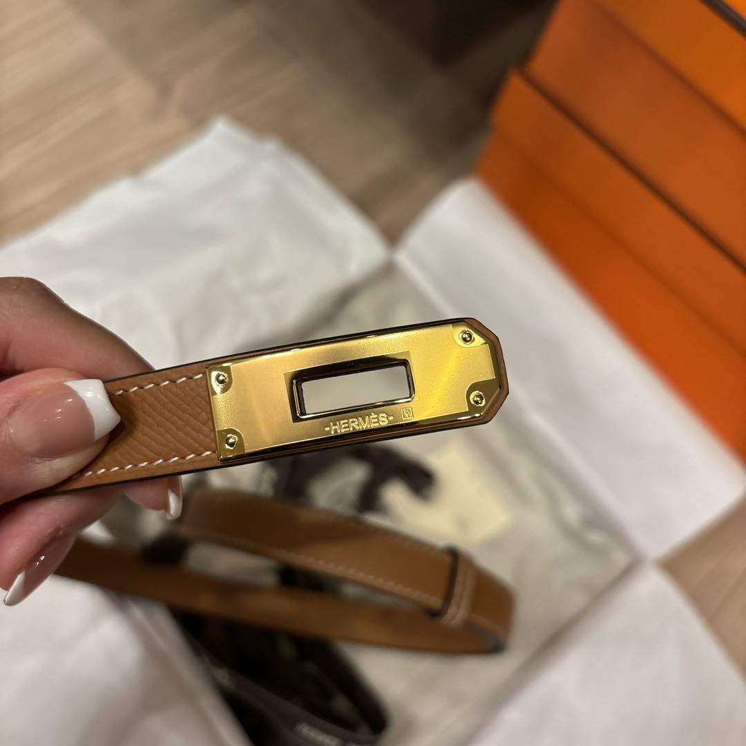 新品未使用エルメス ケリーベルト エプソン ゴールド ゴールド金具 W刻印 新品