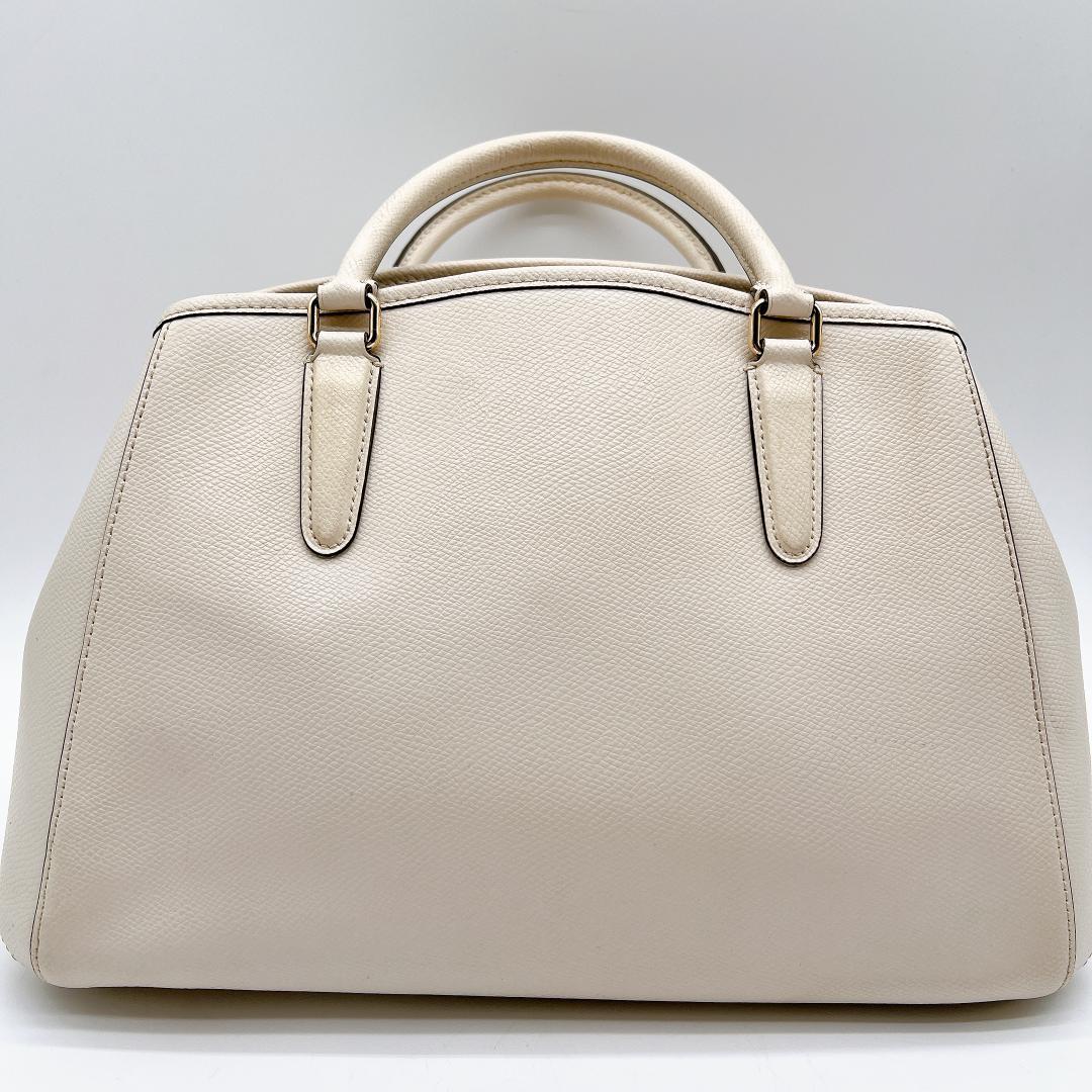 美品 COACH ハンドバッグ ホワイト シルバー 美品】 COACH コーチ ハンド ショルダーバッグ 2way ホワイト