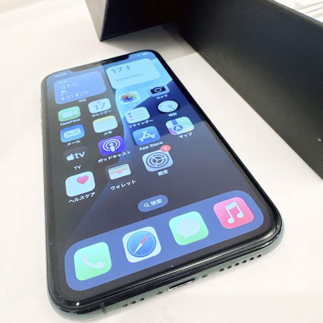 美品 iPhone 11Proグリーン 64G SIMフリーバッテリー100