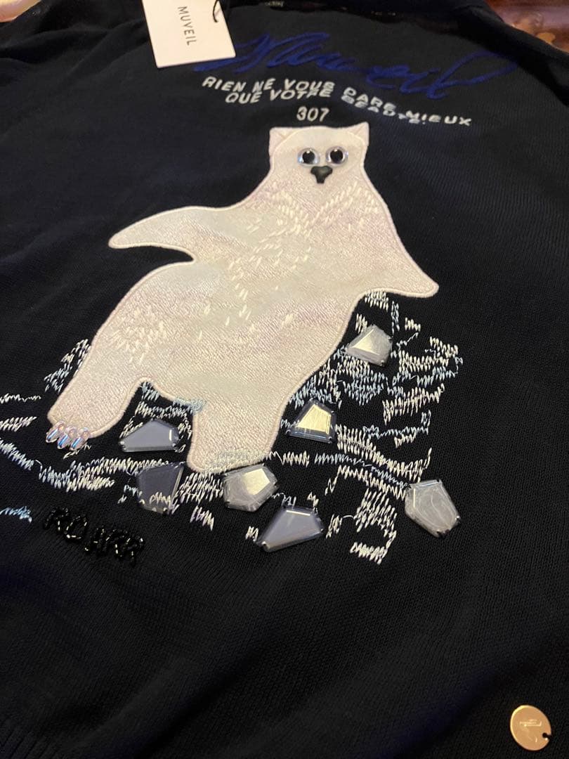 【新品タグ付き】ミュベールMUVEIL 刺繍カーディガン