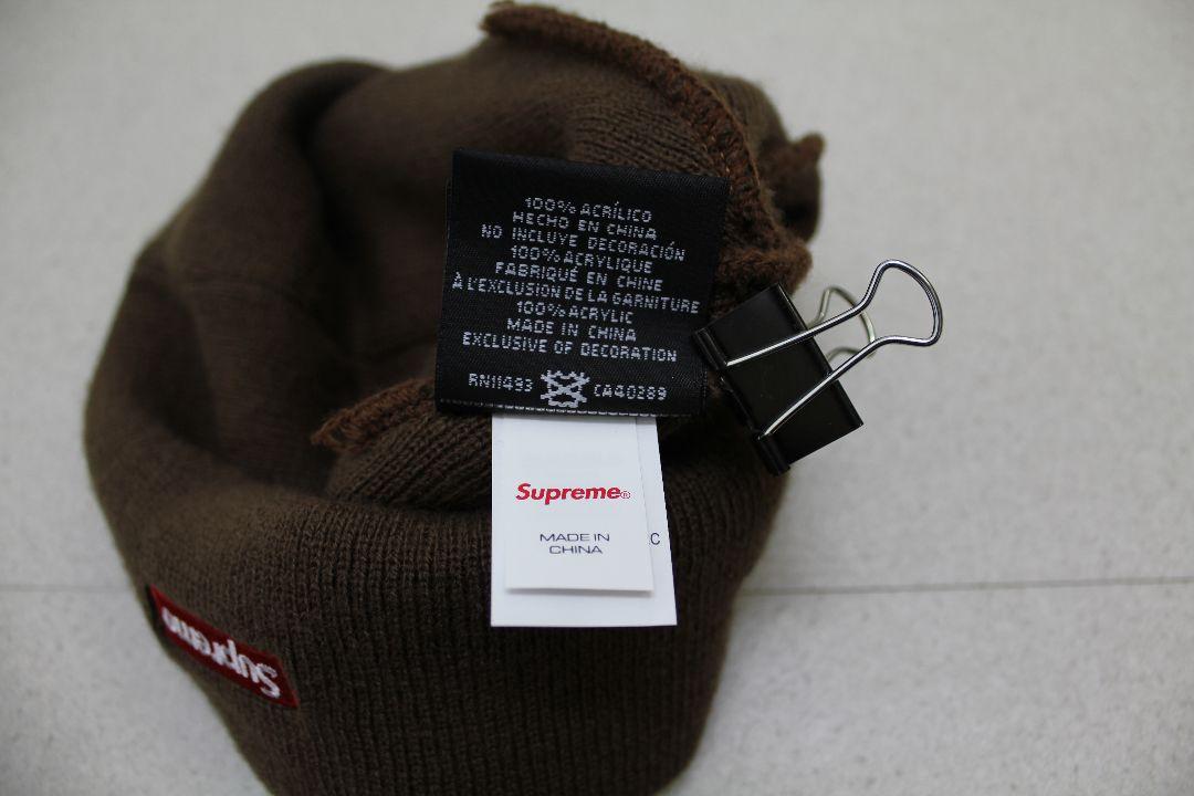 Supreme New Era Ｓロゴ つの ニット帽 ビーニー ブラウン