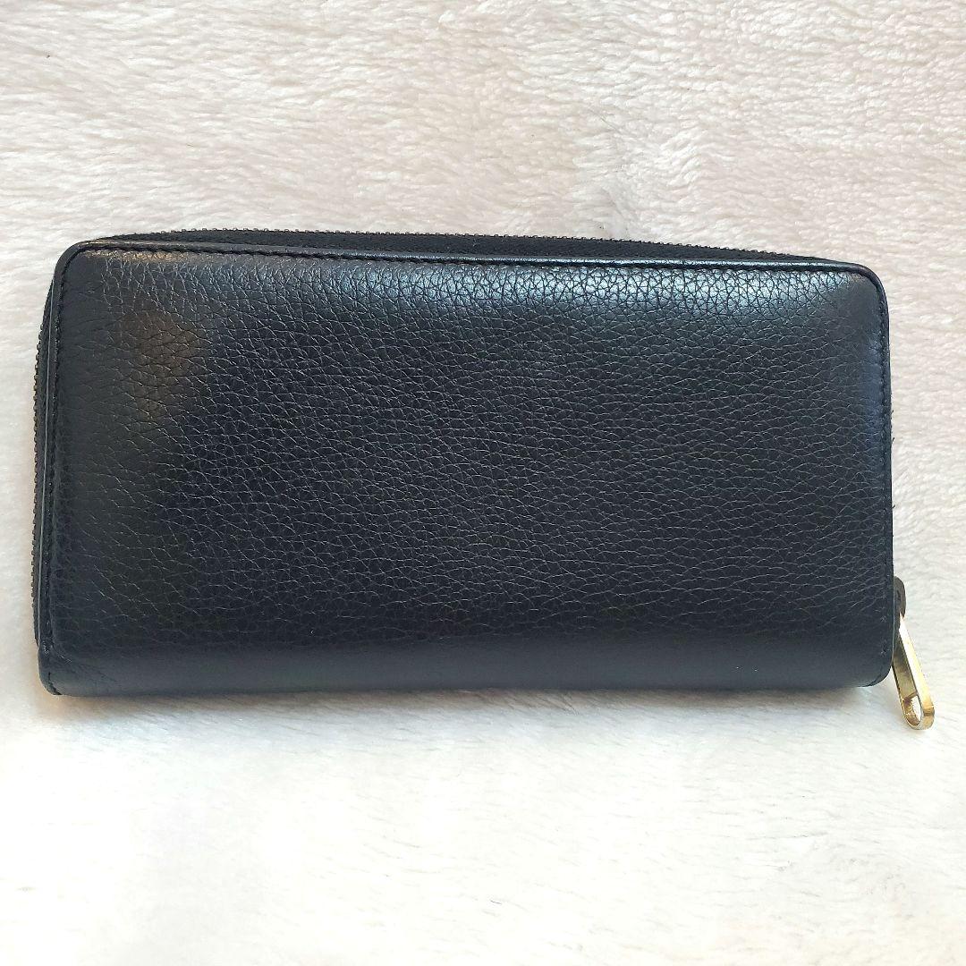 美品　GUCCI グッチ ロゴプリント シェリーライン ラウンドジップ長財布