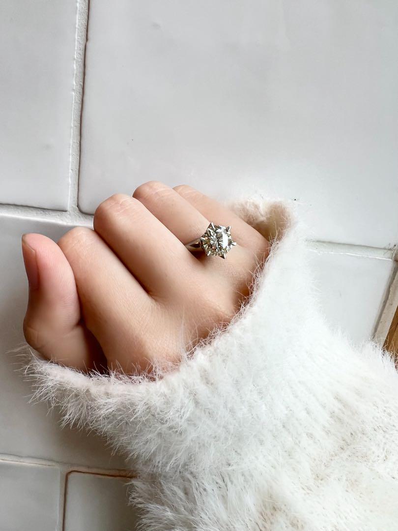 【週末お値下げ】高クオリティ✨PT 850 大粒天然ダイヤリング⭐︎1.86ct