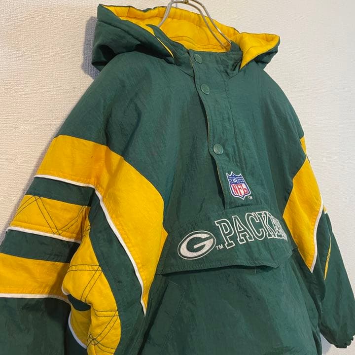 スターターパッカーズ NFL 中綿ナイロンジャケットハーフジップ