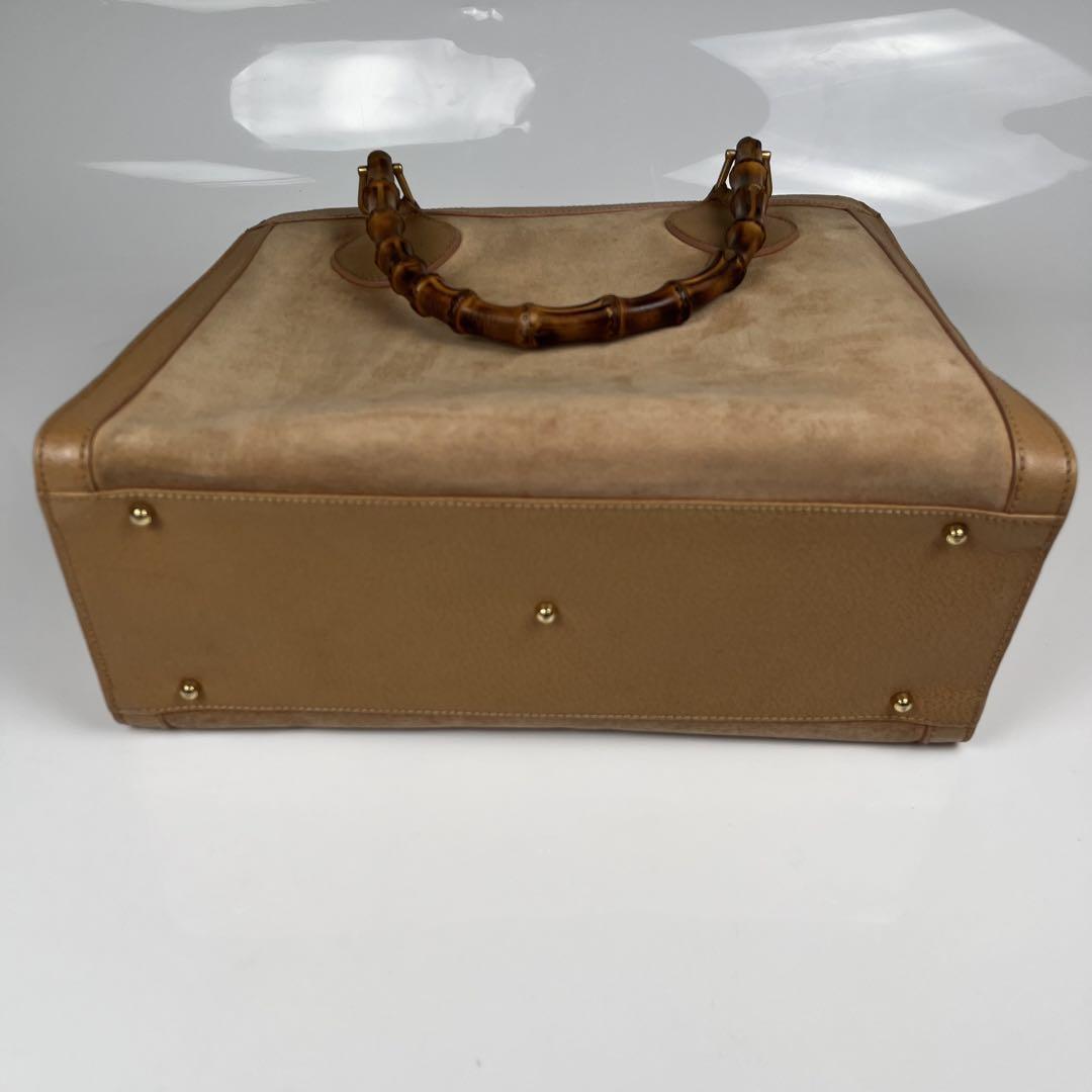 極美品　希少色GUCCI グッチ ダイアナ　バンブー ハンドバッグ　ベージュ 極美品】希少色GUCCI グッチ ダイアナ バンブー ハンドバッグ
