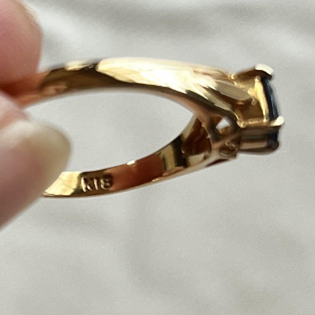 K18 天然サファイアリング S0.22ct サイズ10号 18金 サファイヤ