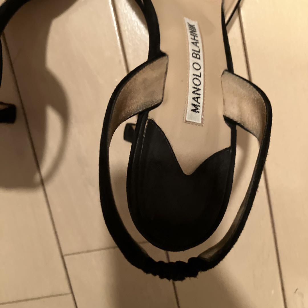 MANOLO BLAHNIK ブラックポインテッドトゥパンプス38