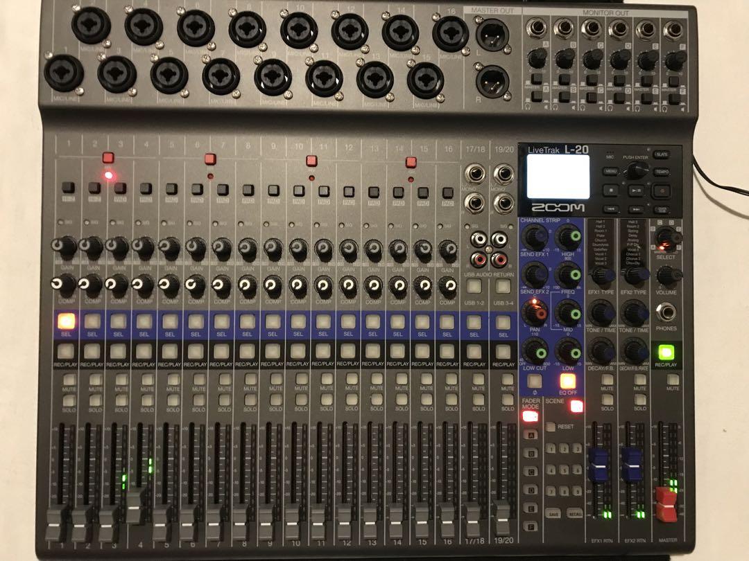 ZOOM ライブトラックL-20 デジタルミキサー マルチ22トラック同時録音