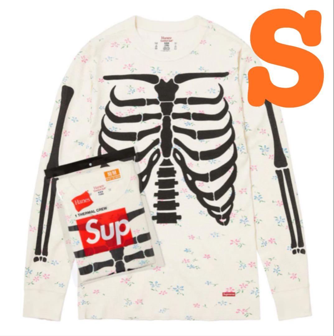 シュプリーム x ヘインズ ボーンズ サーマル クルー　フローラル