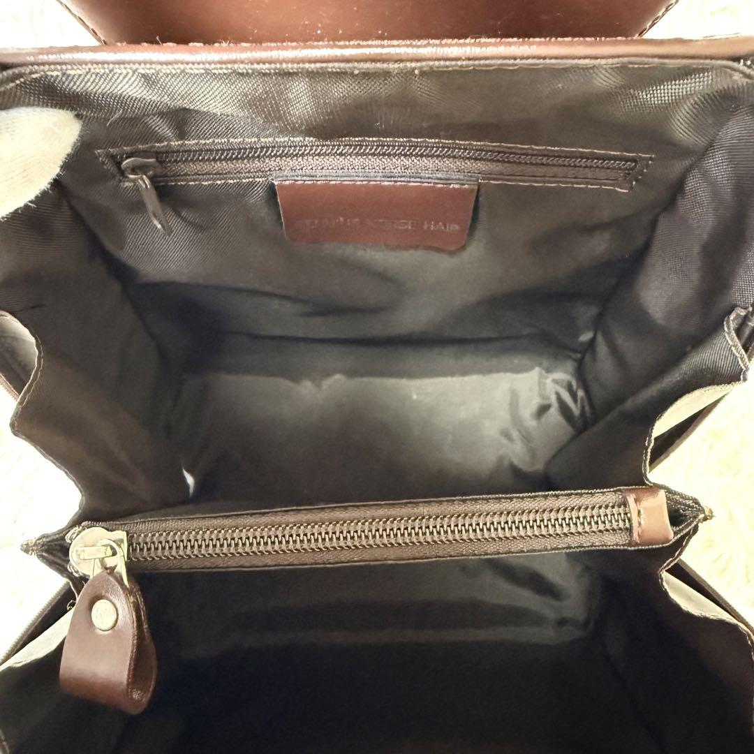 【GENUINE HORSE HAIR】レザー ターンロック ミニマル リュック GENUINE HORSE HAIR】レザー ターンロック ミニマル リュック