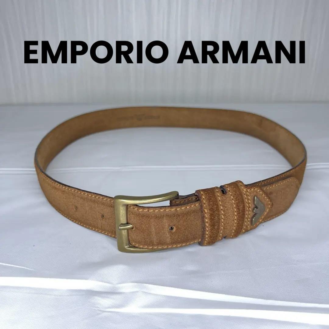 EMPORIO ARMANI ブラウン レザーベルト 80/32