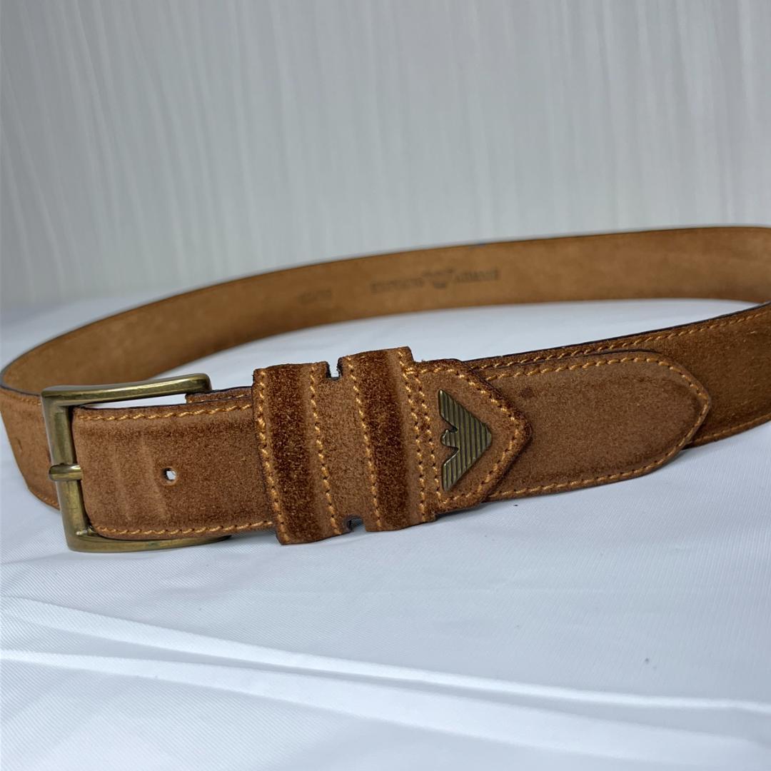 EMPORIO ARMANI ブラウン レザーベルト 80/32