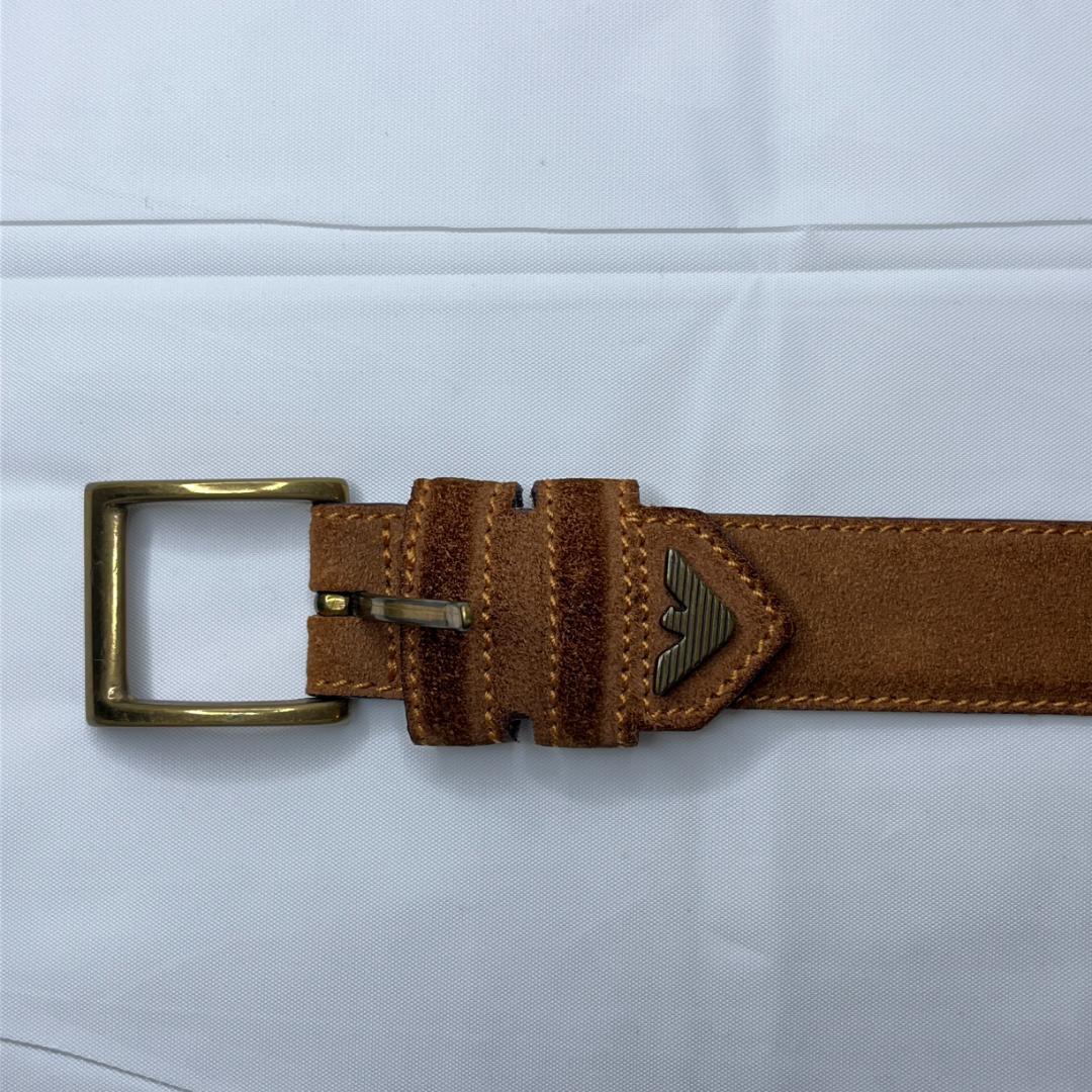 EMPORIO ARMANI ブラウン レザーベルト 80/32