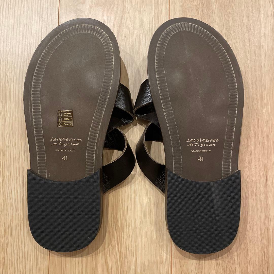 【新品未使用】MAURO de BARI ナッパレザーサンダル　サイズ41