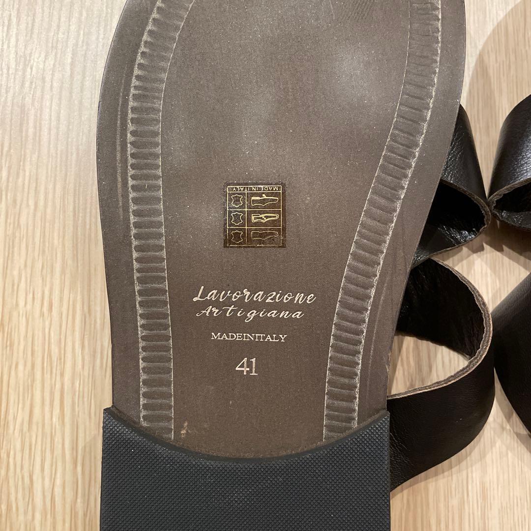 【新品未使用】MAURO de BARI ナッパレザーサンダル　サイズ41