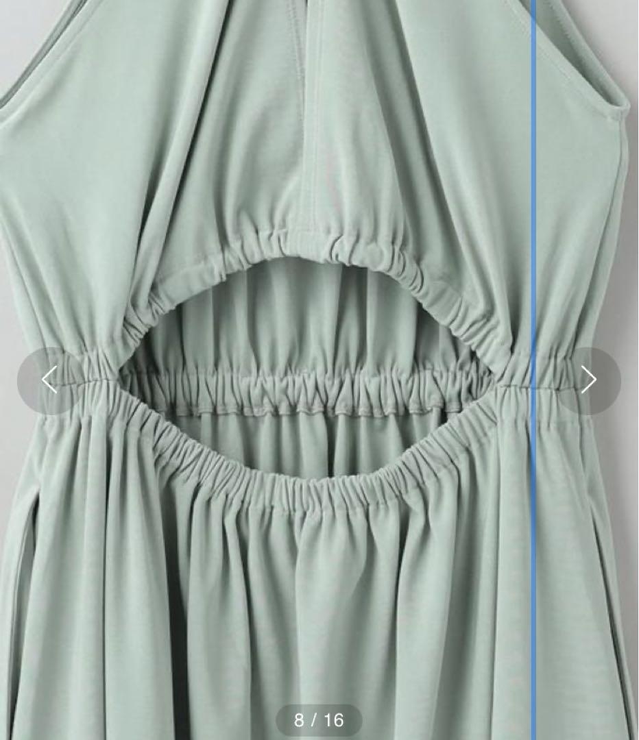 ＜6(ROKU)＞BACK SLIT DRESS/ワンピース　グリーン　背中開き 6(ROKU)＞BACK SLIT DRESS/ワンピース グリーン 背中開き - メルカリ