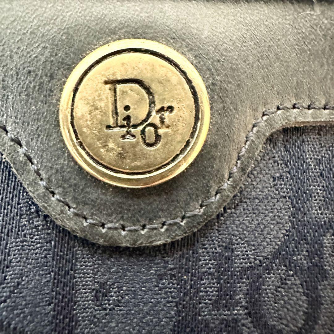 美品　Dior トロッター　クラッチバッグ　ネイビー　ゴールドロゴ