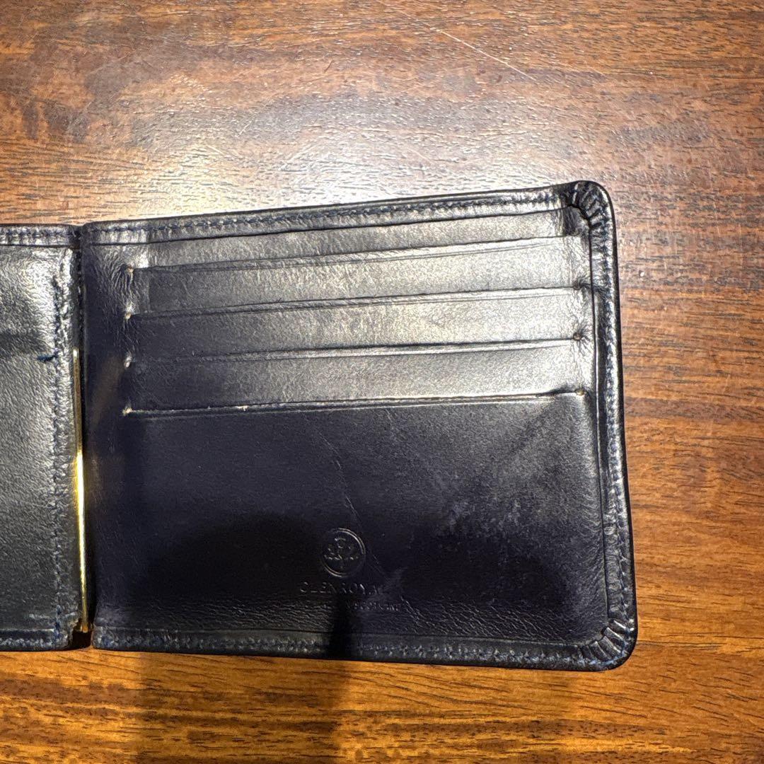 グレンロイヤル 二つ折り財布 マネークリップ 本革 ネイビー