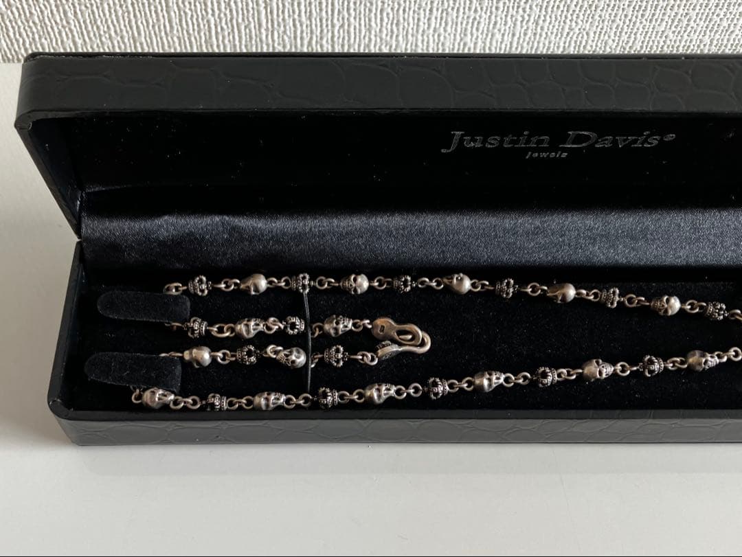 定価20万超え■ジャスティデイビス■新品スカルネックレス■チェーンシルバー925