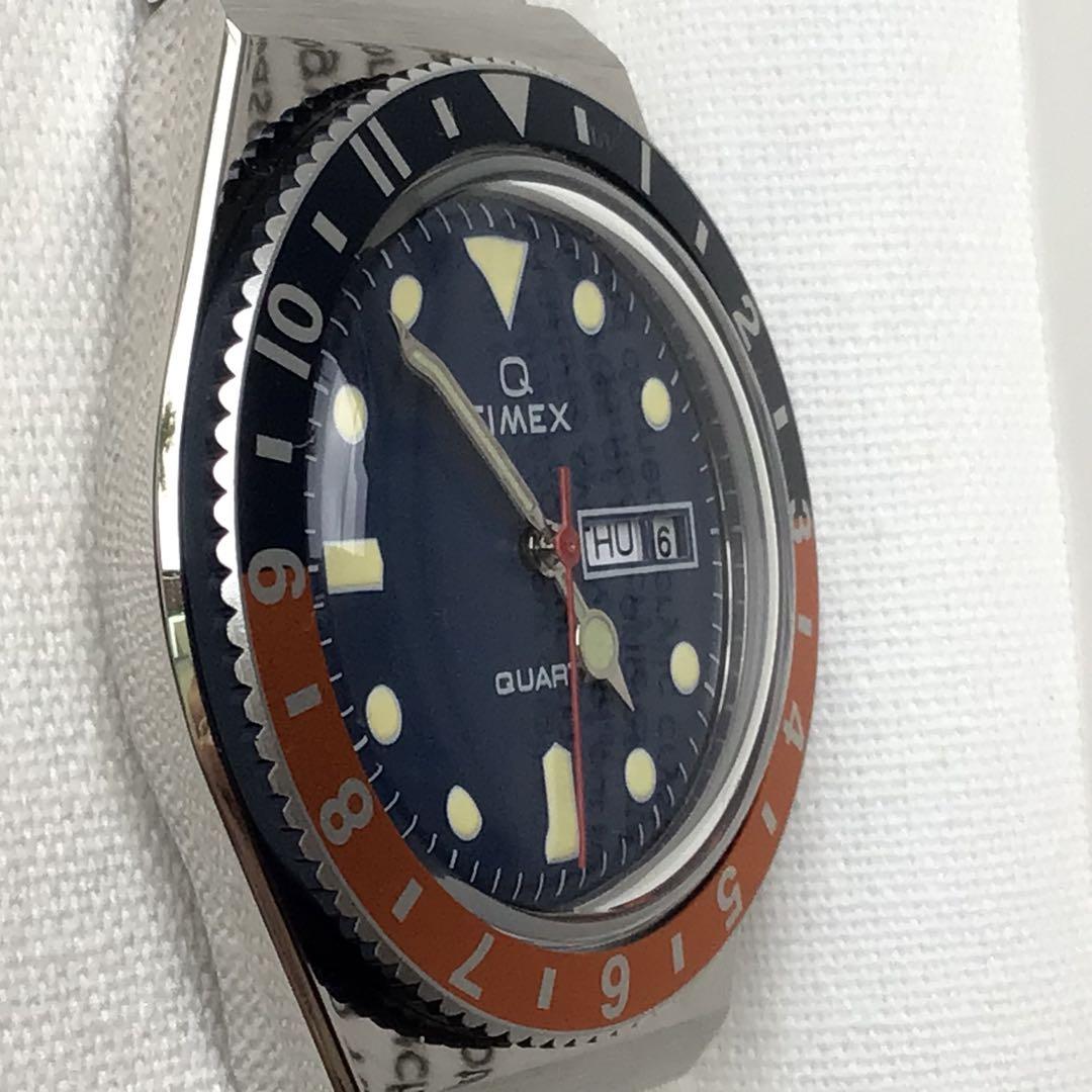 新品未使用】腕時計 TIMEX Q ブルー×オレンジ TW2U6110 - メルカリ