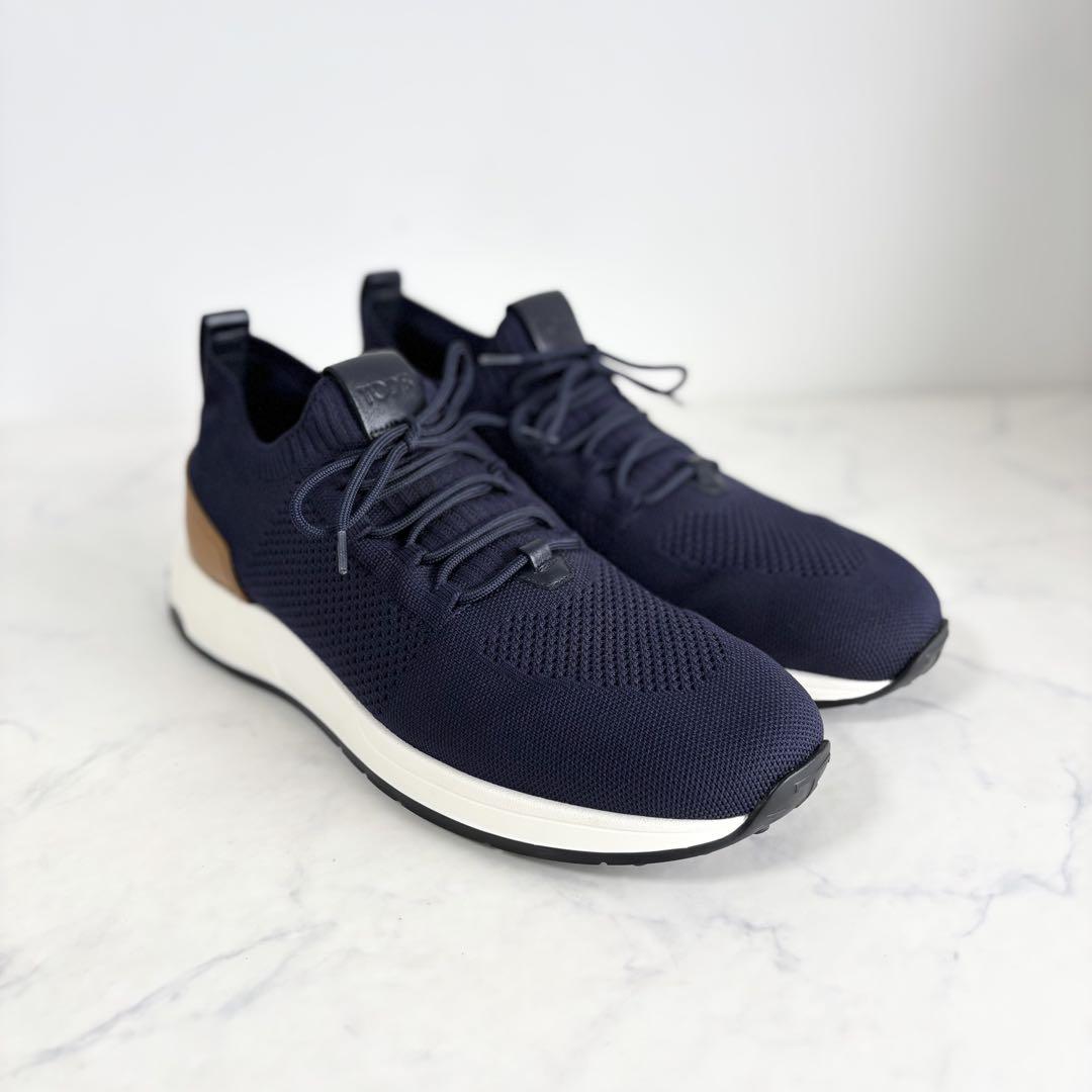 極美品 トッズ 現行モデル 9.5 テクニカル ファブリック スニーカー 紺