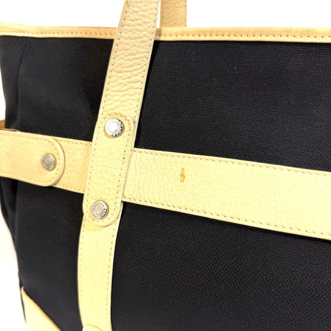 【美品】BVLGARI トートバッグ ロゴマニア シルバー 金具 イタリア製
