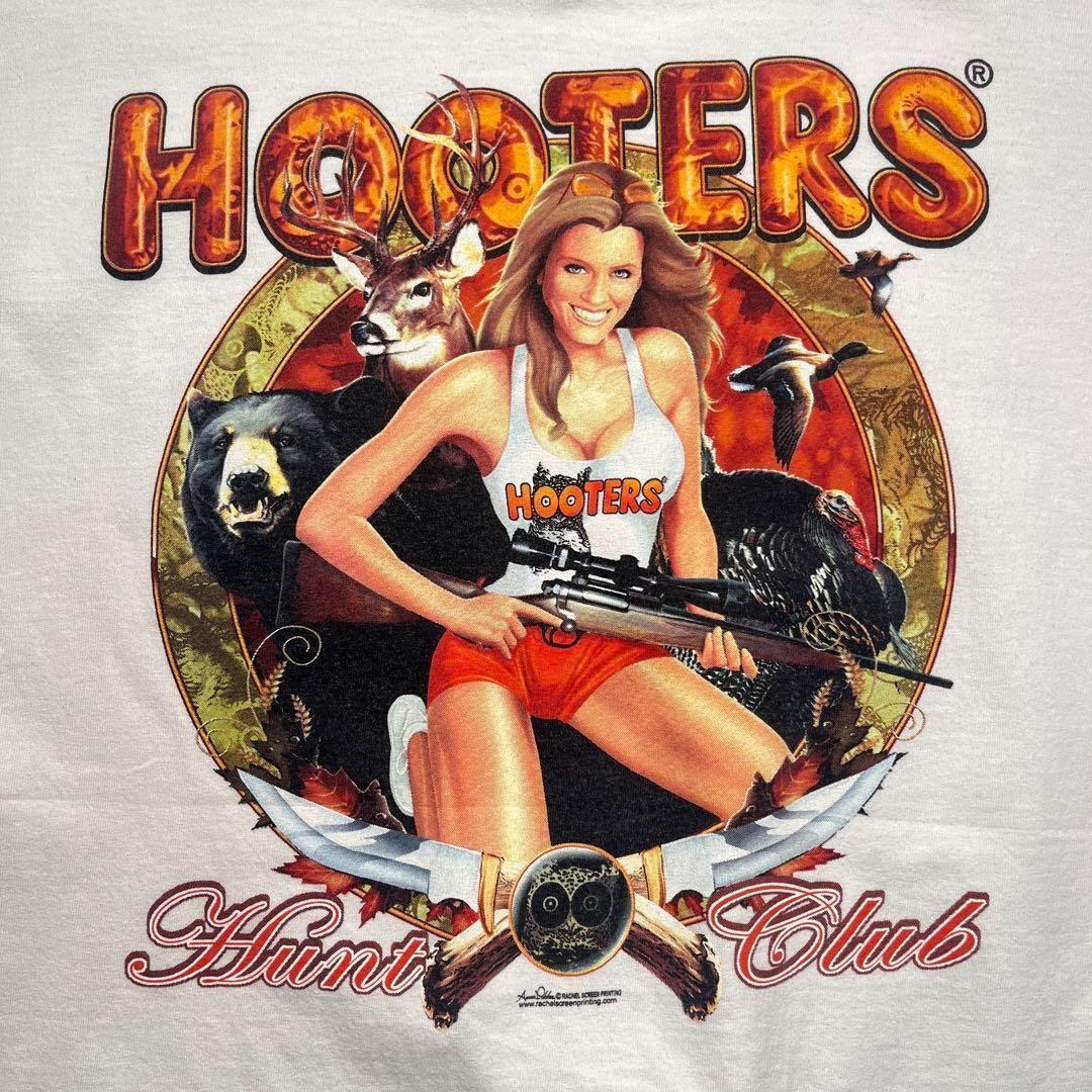 HOOTERS】フーターズホワイトTシャツ 2XLサイズ エロTギャルT