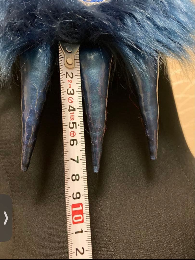 爪付きダークブルーのフェイクファー マフラー 卓矢エンジェル