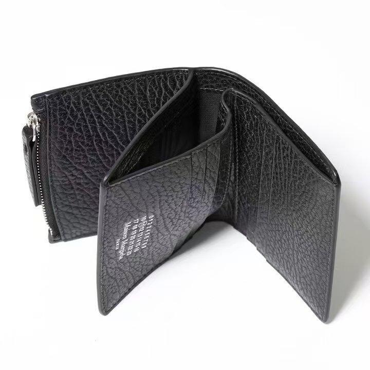 Maison Margiela ブラック レザー 二つ折り財布 - メルカリ