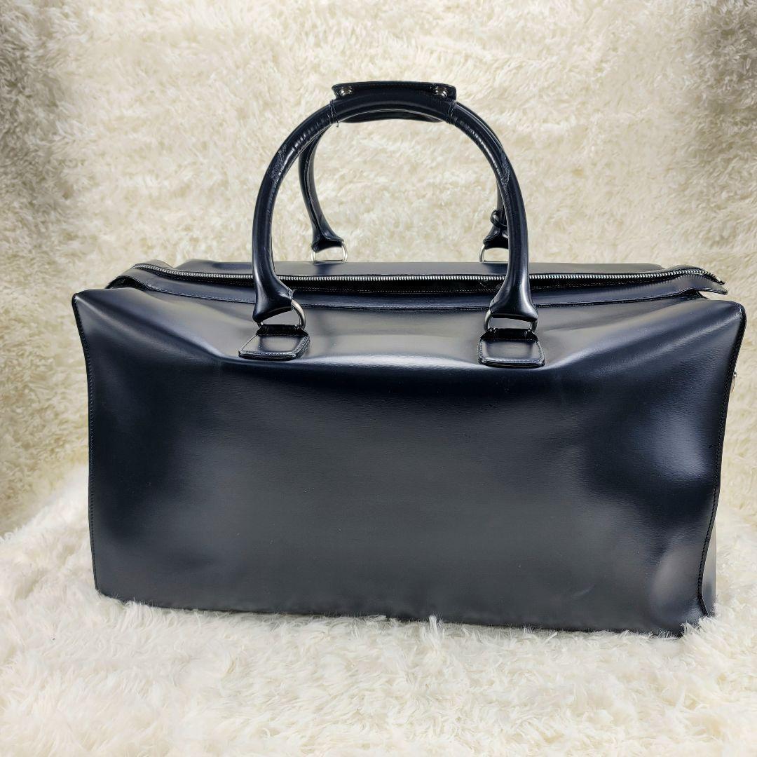 dunhill ダンヒル　ボストンバッグ　旅行用　ネイビー　レザー