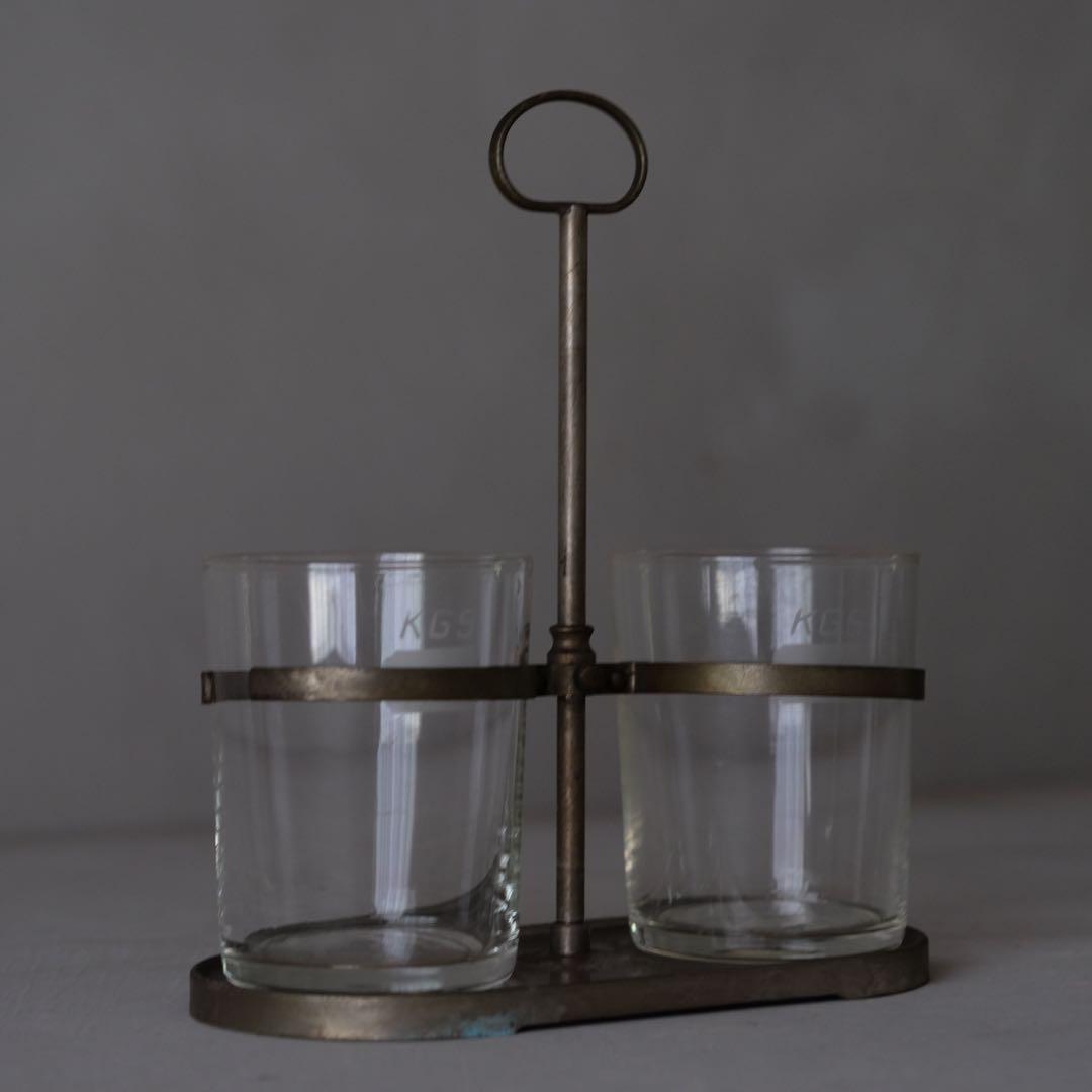 医療器具 グラスホルダー　薬瓶 嘴管瓶 花瓶 キャンドルホルダー 古道具