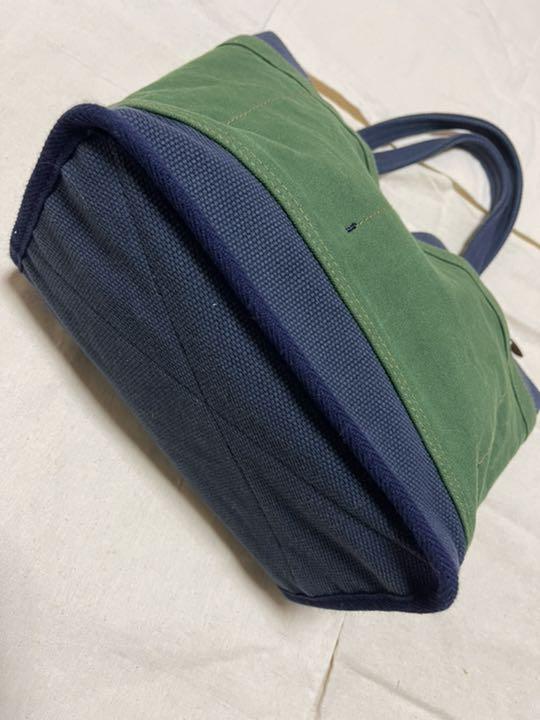 genten ゲンテン ジャルディ キャンバストート小 ネイビー×グリーン