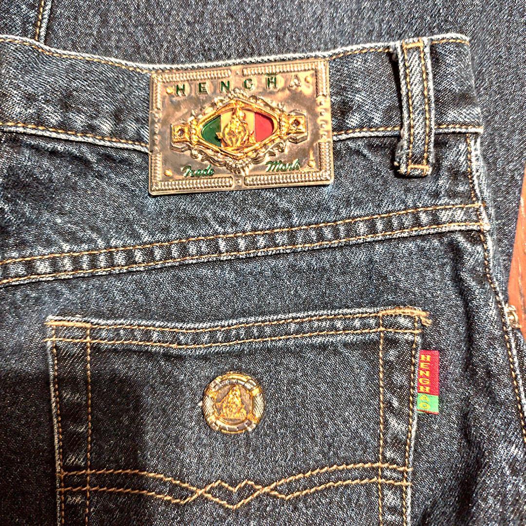 90s HENGH メタル ワイドレッグデニム　Y2K ストリート