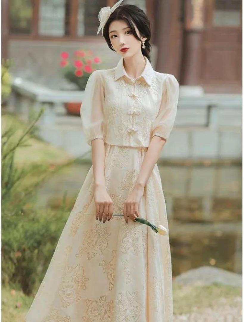 elegant セットアップ チャイナワンピース