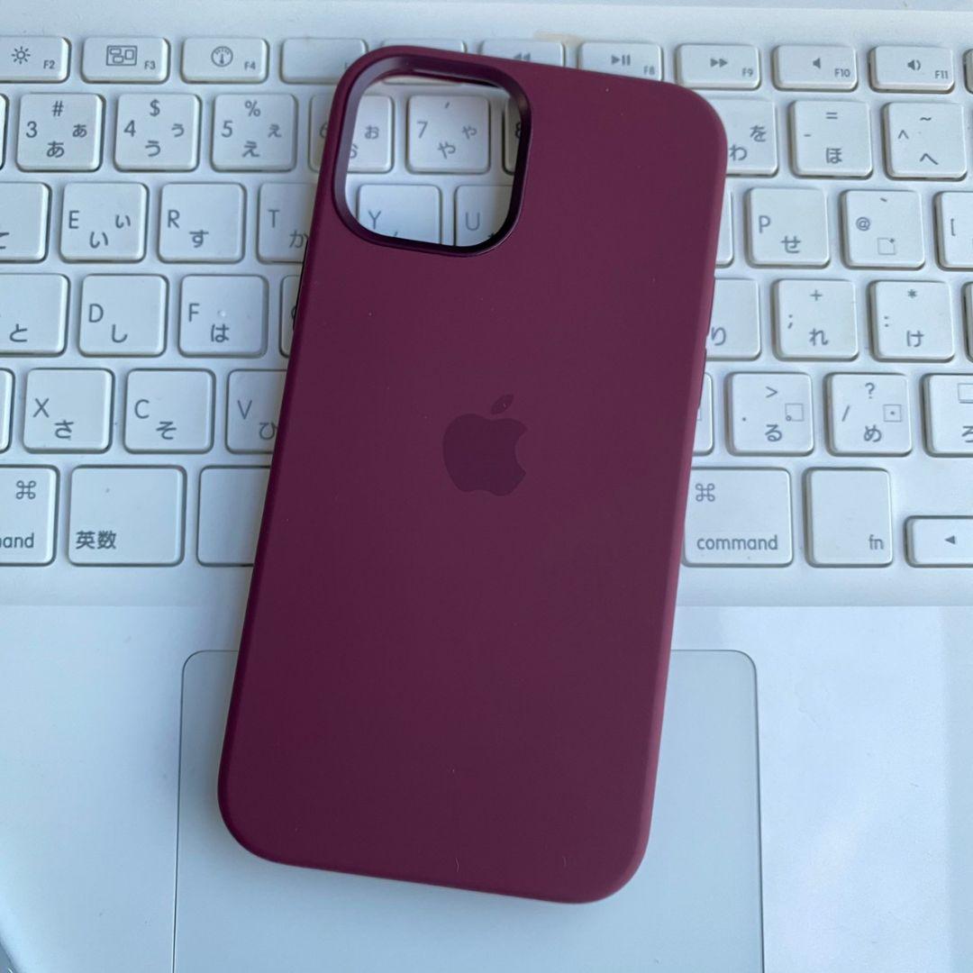 プラム パープル 紫 iPhone 12/12Pro シリコーン 箱無 純正