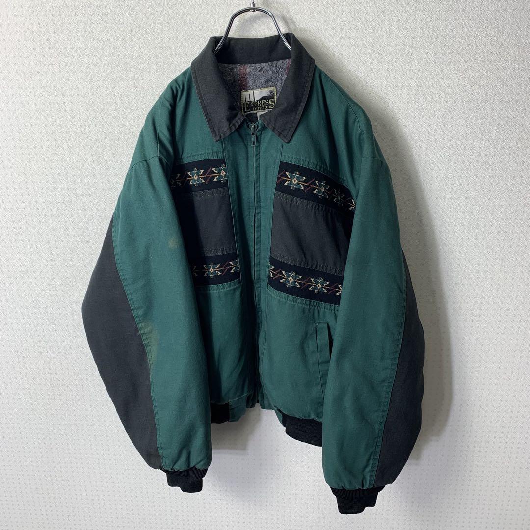 90s USA製 ブルゾン M ネイティブ柄 ブランケット 短丈