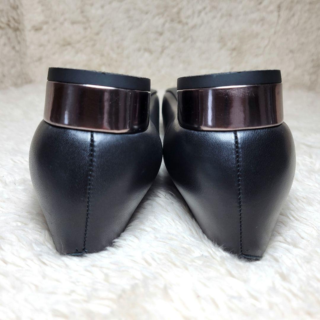 ✨極美品✨DIANA ダイアナ パンプス ラメ Vカット ポインテッドトゥ 黒
