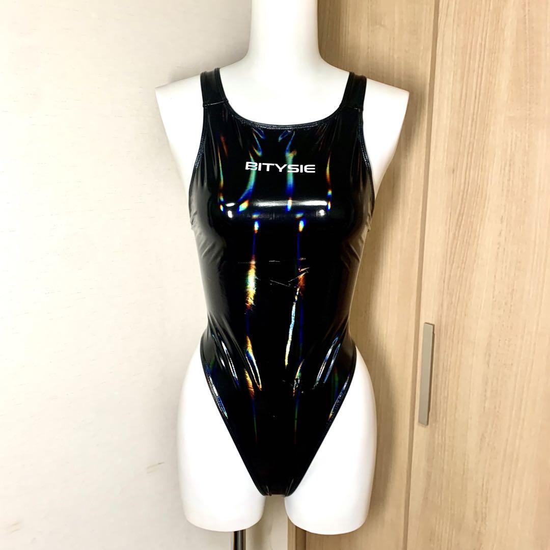 エナメル　ボンテージ　レオタード　ブラック　BITYSIE 水着